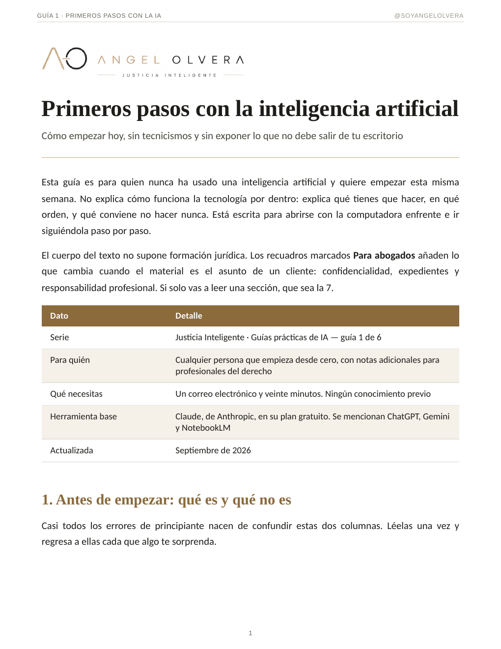 Portada de Primeros pasos con la inteligencia artificial